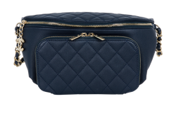 CC Quilted Bum Bag, Caviar, Navy, 28273040(2019), AC/B/DB, 4*